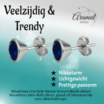 Donkerblauwe kristal oorbellen – kegelvorm - 6mm - oor2188 - XE10832 - 6 - Oorbellen kopen# - 6mm - alles - blauw