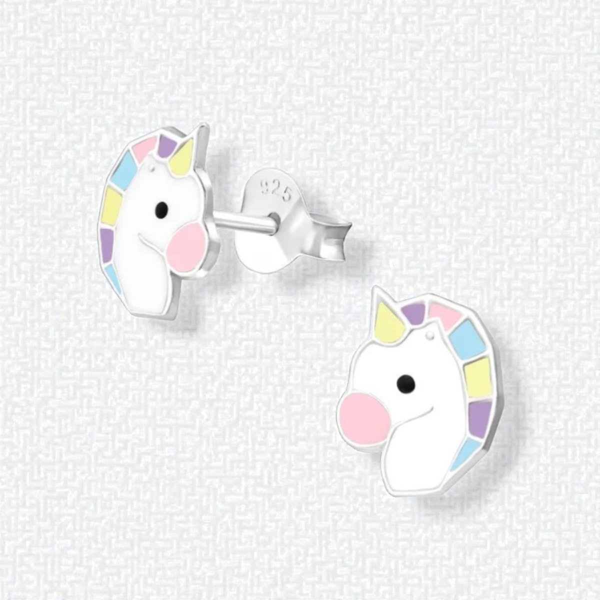 Echt Zilveren Unicorn Oorbellen - Wit & Pastelkleuren - Aramat Jewels - Oorbellen - cadeautip