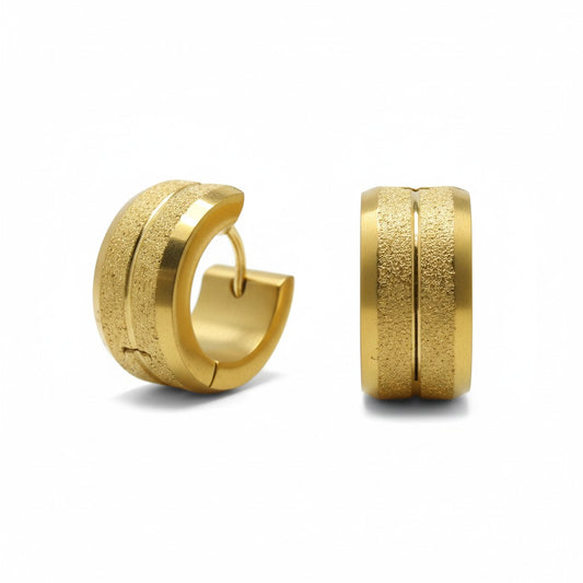 Elegant Gold-Plated Steel Earrings