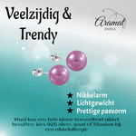 Elegante Paarse Pareloorbellen RVS - oor2600 - tte754 - Oorbellen kopen# - 6mm - alles - cadeau