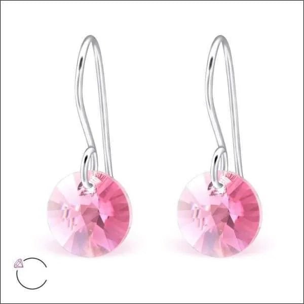 Elegante Roze Kristal Oorhangers zilver kind
