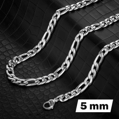 RVS Figaro Ketting Zilverkleurig – Klassieke Schakelketting Staal Unisex
