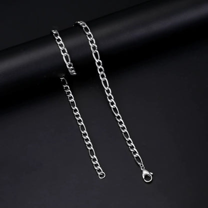 RVS Figaro Ketting Zilverkleurig – Klassieke Schakelketting Staal Unisex