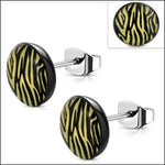 Zebra Strepen Oorstekers | Aramat Jewels® 10mm