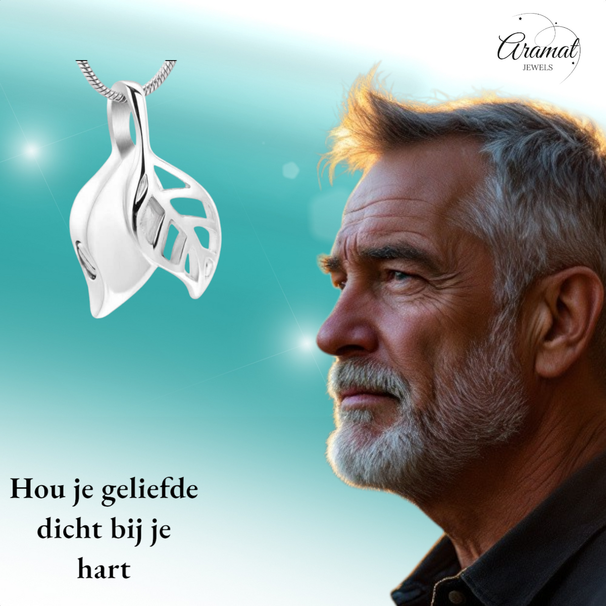 RVS Ashanger Twee Blaadjes - Zilverkleurig