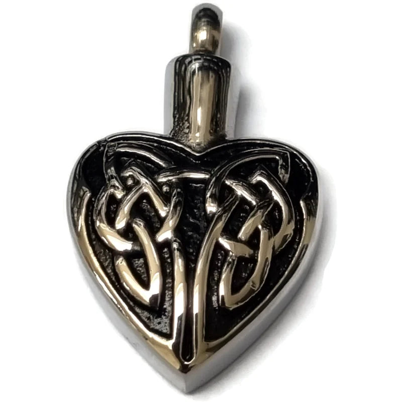 Keltische Stalen Ashanger Met Hartvormig Ontwerp - Aramat Jewels