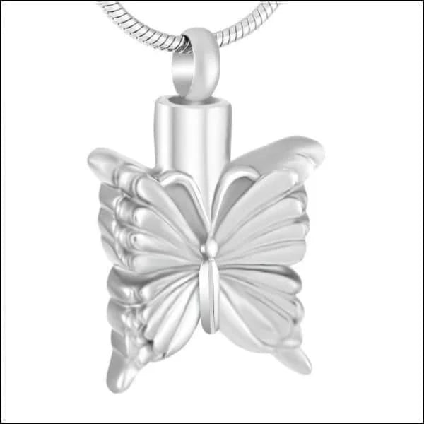 Zilveren Vlinder Hanger Met Witte Achtergrond - Stalen Ashanger Vlinder ’prachtige Stalen Ashanger Vlinder’