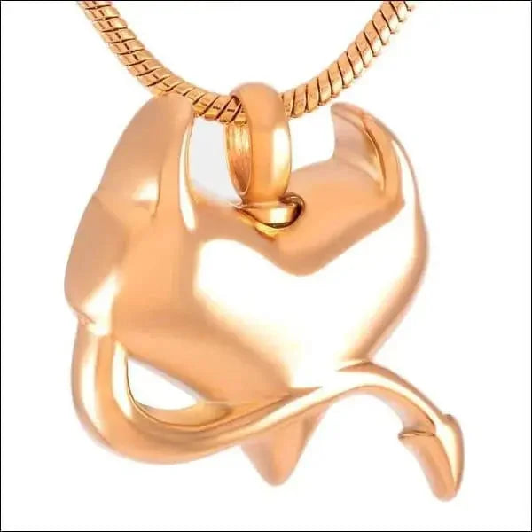 Rvs Ashanger Hart Met Gouden Ketting