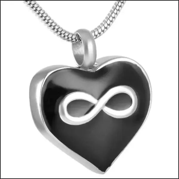 Stalen Infinity Ashanger Met Oneindig Teken, Ketting Met Hart Hanger