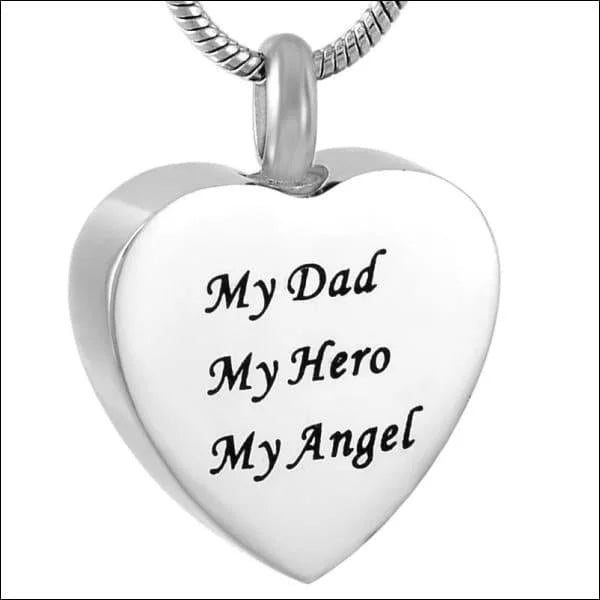 Stalen Ashanger Met Hartvormige Hanger ’my Dad Is My Hero’ Van Aramat Jewels®.