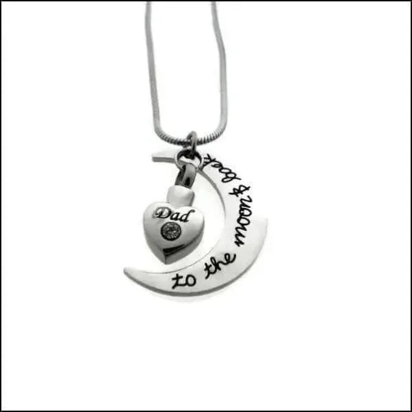 Stalen Ashanger Vader Met Zilveren Halve Maan En ’i Love You To The Moon’erusformstalen Ashanger Vader Met Zilver