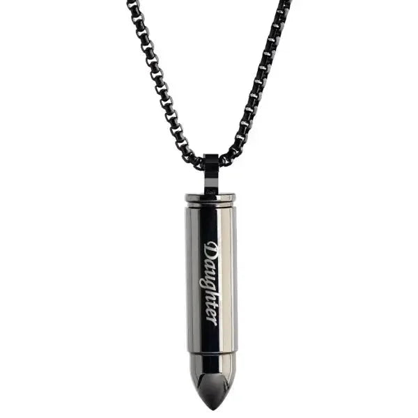 Zwarte Kogelhanger Met Een Kogel - Stalen Kogel Ashanger Bullet Van Aramat Jewels