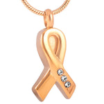 Gouden Bewustzijn Hanger Met Diamant In Stalen Pink Ribbon Ashanger