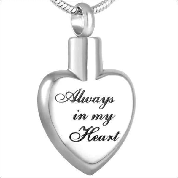 Zilverkleurig Stalen Ashanger Hart - Always In My Heart Pendant