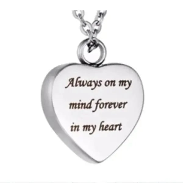 Stalen Ashanger Hart Met Tekst ’always In My Mind Forever In My Heart