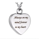 Stalen Ashanger Hart Met Tekst ’always In My Mind Forever In My Heart