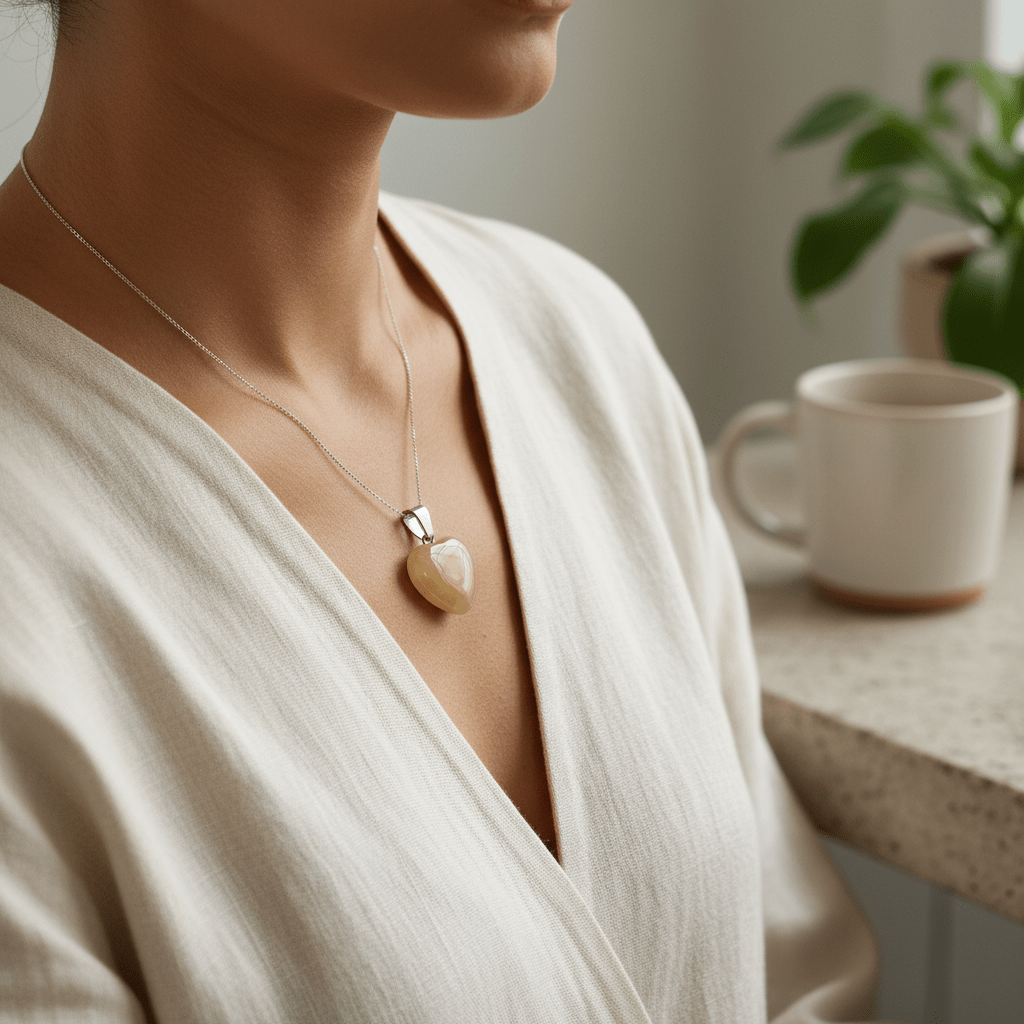Gele Jade Hartjes Hanger natuursteen - Aramat Jewels - Hangers - cadeautip