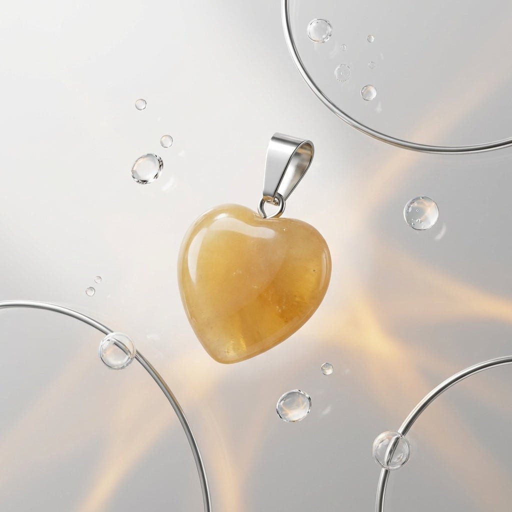 Gele Jade Hartjes Hanger natuursteen - Aramat Jewels - Hangers - cadeautip