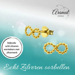 Zilveren Infinity Oorbellen met Goldplating