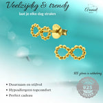 Zilveren Infinity Oorbellen met Goldplating