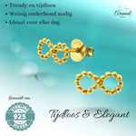 Zilveren Infinity Oorbellen met Goldplating