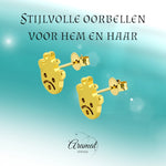 RVS Goudkleurige Smiley Oorbellen