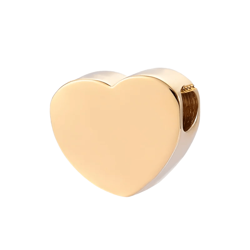 Goudkleurige asbedel hart – staal – 13mm - Aramat Jewels - Asbedels - cadeautip