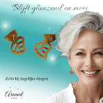 Goudkleurige blad oorbellen 10×8 mm - oor2756 - XE70456 - Oorbellen kopen# - 10mm - alles - blad