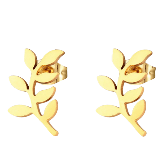 Goudkleurige blad oorstuds 10×5 mm - oor3464 - Oorbellen kopen# - 10mm - alles - blad