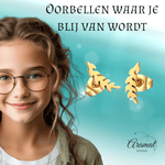 Goudkleurige blad oorstuds 12×4 mm - oor502 - Oorbellen kopen# - 12mm - alles - blad