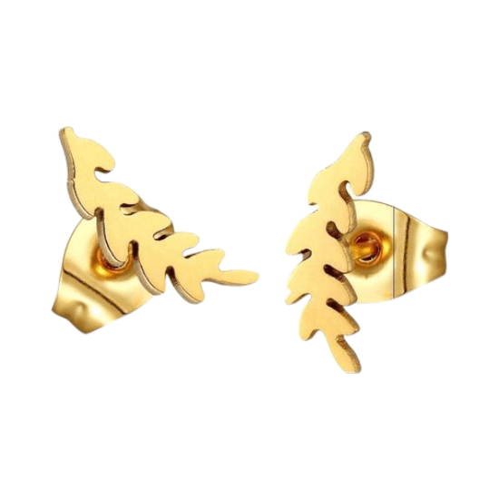 Goudkleurige blad oorstuds 12×4 mm - oor502 - Oorbellen kopen# - 12mm - alles - blad