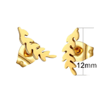 Goudkleurige blad oorstuds 12×4 mm - oor502 - Oorbellen kopen# - 12mm - alles - blad