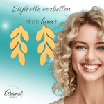Goudkleurige blad oorstuds 12×7 mm - oor4419 - Oorbellen kopen# - 12mm - alles - blad
