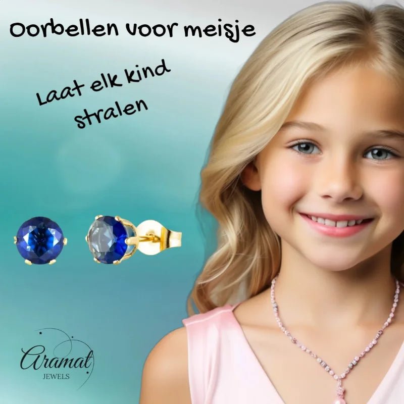 Blauwe edelsteen oorbellen.