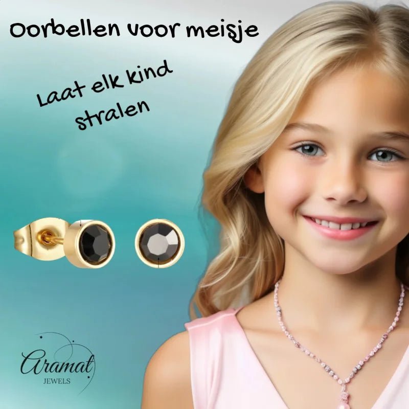 Zwarte oorbellen voor meisjes.