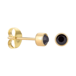 Goudkleurige Oorstekers 4mm - Zwart Kristal - oor1892 - XE58219 - Oorbellen kopen# - 4mm - alles - cadeau