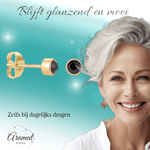 Goudkleurige Oorstekers 4mm - Zwart Kristal - oor1892 - XE58219 - Oorbellen kopen# - 4mm - alles - cadeau