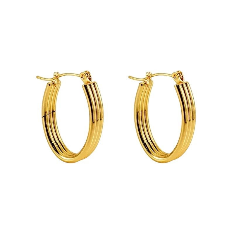 Goudkleurige Ovale Oorringen 26mm - oor6305 - 558996 - Oorringen kopen# - 18mm - alles - cadeau