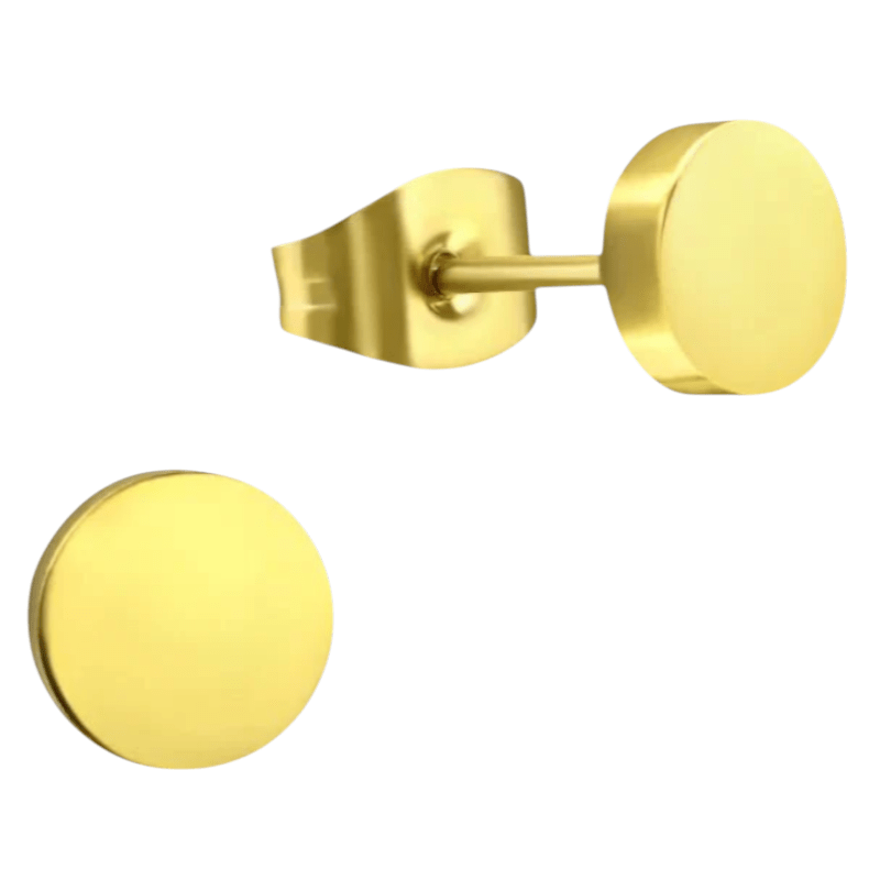 Goudkleurige Ronde Oorstekers RVS 10mm - Aramat Jewels - Oorbellen - cadeautip