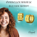 Goudkleurige RVS Oorringetjes - Met Zirkonia Steentjes - oor4110 - 34152 - Oorringen kopen