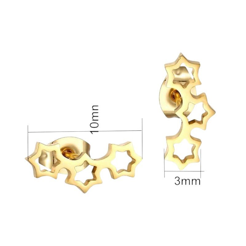 Goudkleurige RVS Sterren Oorbellen - Uniseks & Feestelijk - oor8 - Oorbellen kopen