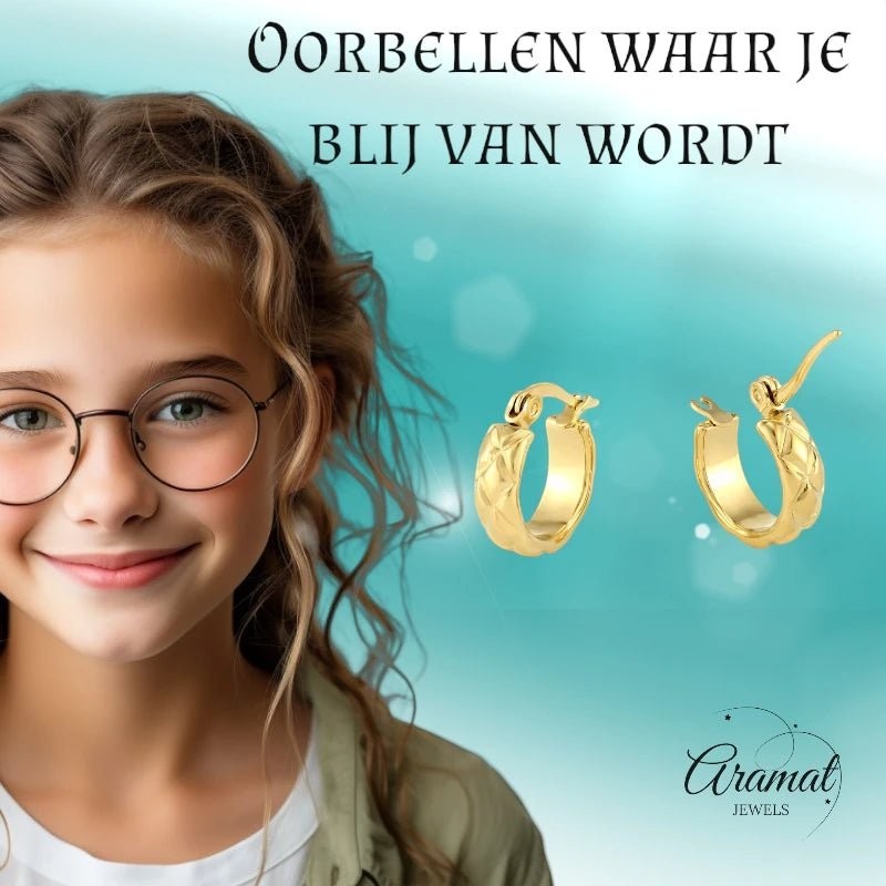 Goudkleurige Stainless Steel Oorringetjes 10mm - oor727 - fg - Oorringen kopen
