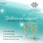 Goudkleurige stainless steel slangen oorringen glad– 42mm - oor6407 - 71106 - Oorringen kopen# - 45mm - alles - cadeau