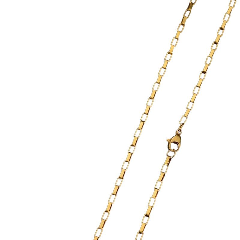 Goudkleurige Stalen Ketting rechthoekige schakel - Aramat Jewels - Halskettingen - cadeautip