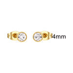 Goudkleurige Stalen Kristallen Oorbellen 4mm - oor2090 - XE59272 - Oorbellen kopen# - 4mm - alles - cadeau
