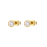Goudkleurige Stalen Kristallen Oorbellen 4mm - oor2090 - XE59272 - Oorbellen kopen# - 4mm - alles - cadeau