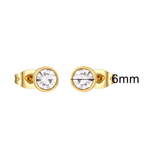 Goudkleurige Stalen Kristallen Oorbellen 6mm - oor1692 - xe58218 - Oorbellen kopen# - 6mm - alles - cadeau