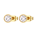 Goudkleurige Stalen Kristallen Oorbellen 6mm - oor1692 - xe58218 - Oorbellen kopen# - 6mm - alles - cadeau