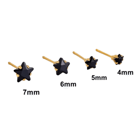 Zwarte ster oorbellen