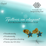 Goudkleurige Ster Oorstekers Blauw 6 mm - oor6172 - YY - Oorbellen kopen# - 6mm - alles - blauw